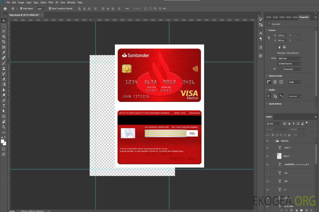 Carte électronique visa Espagne Santander Bank template Carte électronique visa Espagne Santander Bank template